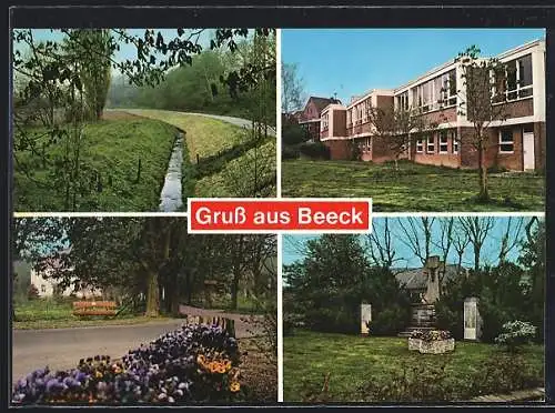 AK Beeck / Erkelenz, Denkmal und Partie im Park