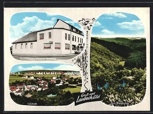 AK Laubach /Eifel, Gasthaus und Pension Klemens, Inh. Herbert Klemens, Waldpartie