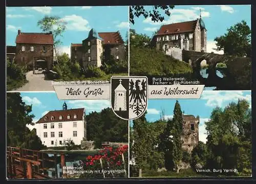 AK Weilerswist, Burg Weilerswist, Burg Bodenheim, Burg Metternich und Burg Vernich