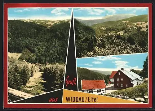 AK Widdau /Eifel, Gasthaus Küpper, Blick ins Tal