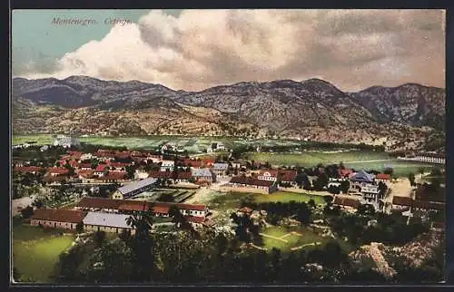 AK Cetinje, Ortsansicht aus der Vogelschau