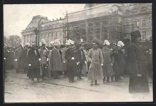 AK Brüssel / Bruxelles, Funérailles de S. M. Léopold II. 1909, Le Prince consort de Hollande et autres Princes