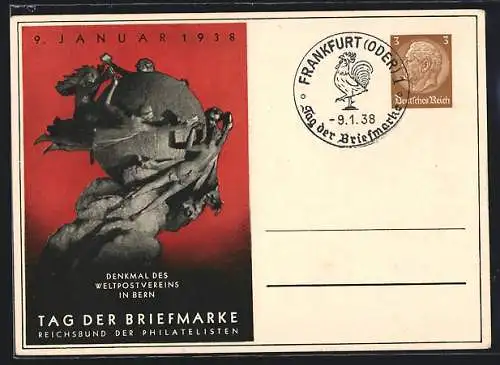 AK Stempel Frankfurt /Oder, Tag der Briefmarke 1938, Ganzsache