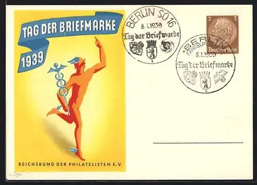 AK Stempel Berlin, Tag der Briefmarke 1939, Ganzsache