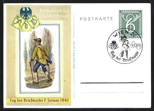 AK Stempel Wien, Tag der Briefmarke 1940, Ganzsache