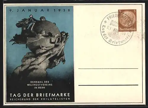 AK Stempel Friedberg /Hess., Tag der Briefmarke 1938, Ganzsache