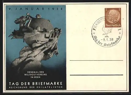 AK Stempel Frankfurt /Oder, Tag der Briefmarke 1938, Ganzsache