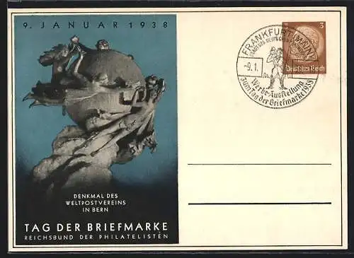 AK Stempel Frankfurt /Main, Werbeausstellung zum Tag der Briefmarke 1938, Ganzsache