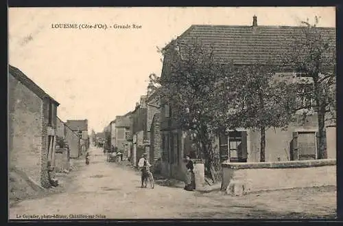 AK Louesme /Côte-d`Or, Grande Rue, Strassenpartie