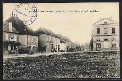 AK Lamarche-sur-Saone, La Place et la Grand`Rue