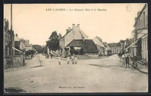 AK Les Laumes, La Grande-Rue et le Moulin