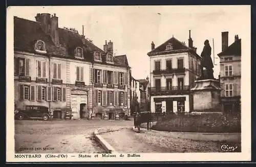 AK Montbard, Statue et Maison de Buffon