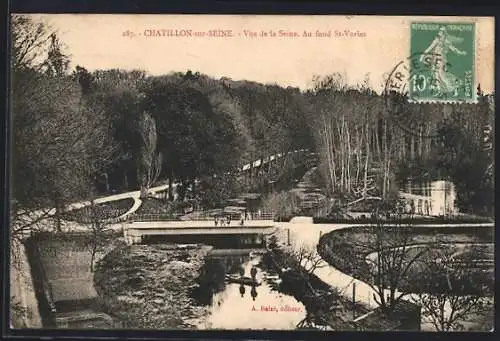 AK Châtillon-sur-Seine, Vue de la Seine, au fond St-Vorles