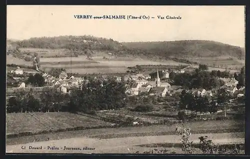 AK Verrey-sous-Salmaise, vue générale du village et de la campagne environnante