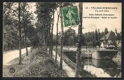 AK Velars-sur-Ouche, Route Nationale Paris-Genève, Canal de Bourgogne, Écluse du Crucifix