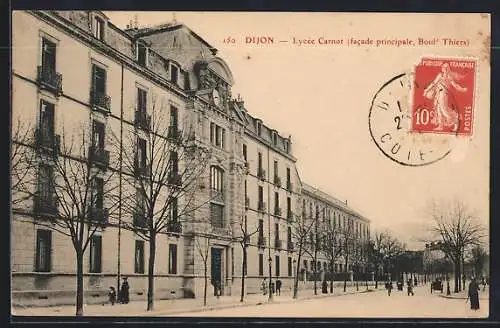 AK Dijon, Lycée Carnot, facade principale, Boulevard Thiers