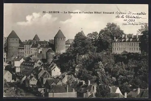 AK Semur, Le Donjon et l`ancien Hôtel Bruzard devenu Monastère de la Visitation en 1922