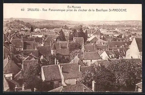 AK Saulieu, Vue Panoramique prise du clocher de la Basilique St-Andoche