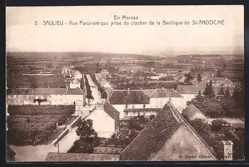 AK Saulieu, Vue Panoramique prise du clocher de la Basilique de St-Andoche