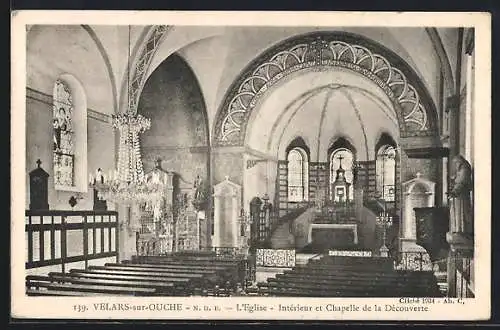 AK Velars-sur-Ouche, l`Eglise, Intérieur et Chapelle de la Découverte