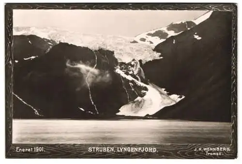 Fotografie J. H. Wennberg, Tromsö, Ansicht Struben, Gletscher am Lyngenfjord