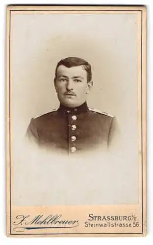 Fotografie J. Mehlbreuer, Strassburg i. E., Soldat in Uniform Rgt. 14