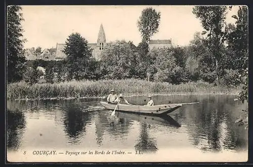 AK Courcay, Paysage sur les Bords de l`Indre