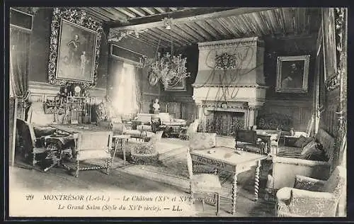 AK Montrésor /I.-et-L., Le Château, Le Grand Salon