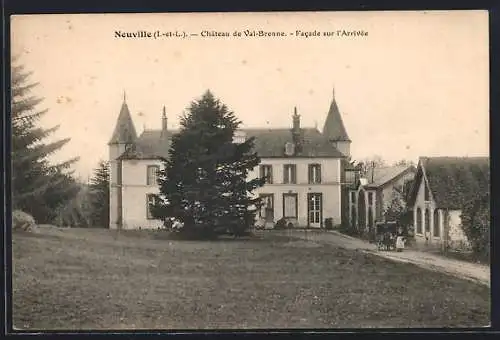 AK Neuville /I.-et-L., Château de Val-Brenne, Facade sur l`Arrivée