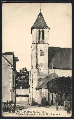 AK La Haye-Descartes, L`Église St-Georges, est, XIIe et XVe siècles