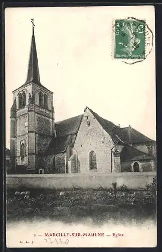 AK Marcilly-sur-Maulne, Eglise