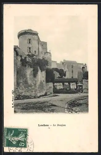 AK Loches, Le Donjon von der Strasse aus gesehen