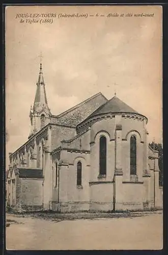 AK Joué-les-Tours, Abside et côté nord-ouest de l`église