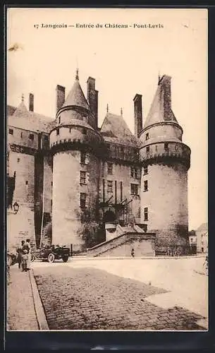 AK Langeais, Entrée du Château, Pont-Levis