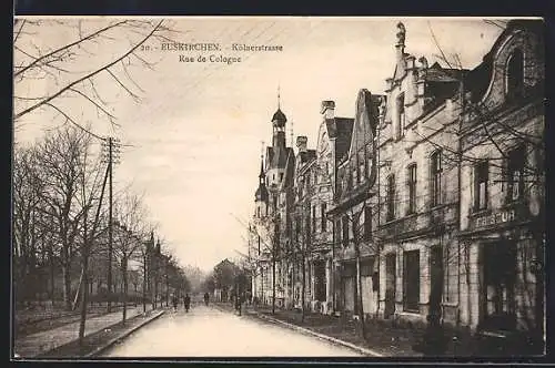 AK Euskirchen, Kölnerstrasse mit Friseurgeschäft