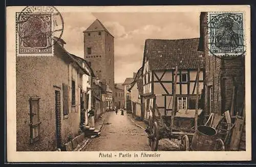 AK Ahrweiler im Ahrtal, Strassenpartie einer schmalen Gasse