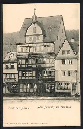 AK Adenau, Altes Haus auf dem Marktplatz