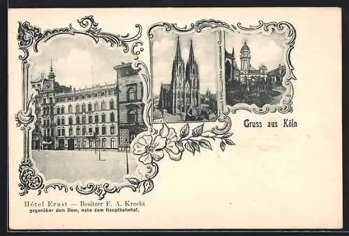 AK Köln, Hotel Ernst, Trankgasse 1-5, Ansicht vom Dom