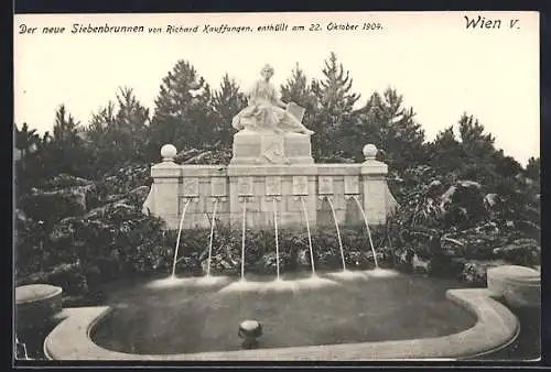 AK Wien, Der neue Siebenbrunnen von Richard Kauffungen, enthüllt 22.10.1904