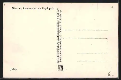 AK Wien, Reumannhof mit Haydnpark