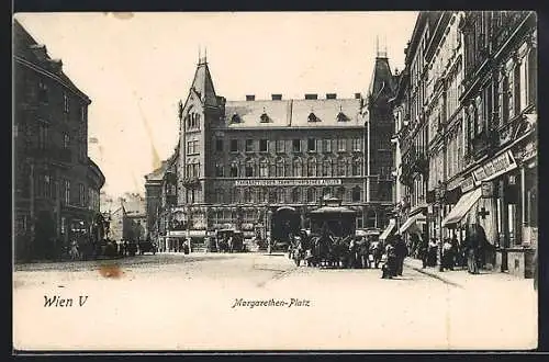 AK Wien, Margarethen-Platz mit Geschäften, Zahnärztliches Atelier