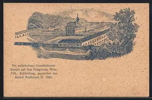 Lithographie Wien, Camaldulenser-Eremie auf dem Josephberg