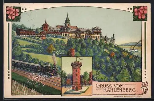 Lithographie Wien, Blick auf den Kahlenberg