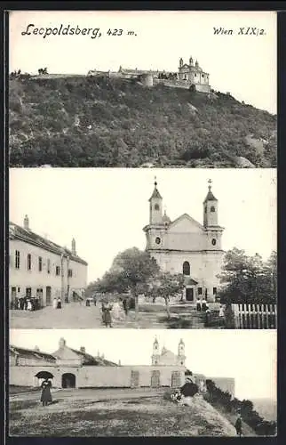 AK Wien, Leopoldsberg mit Kirche