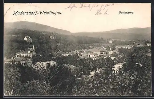 AK Wien, Hadersdorf-Weidlingau, Panoramablick über die Ortschatft