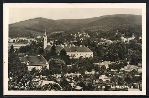 AK Wien, Mariabrunn, Ortsansicht mit Kirche