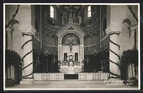 AK Wien, Baumgarten, Innenansicht der Pfarrkirche St. Anna