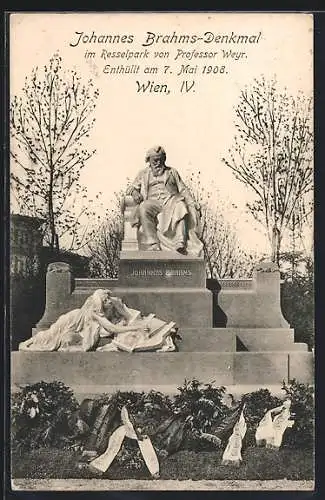 AK Wien, Johannes Brahms-Denkmal im Resselpark