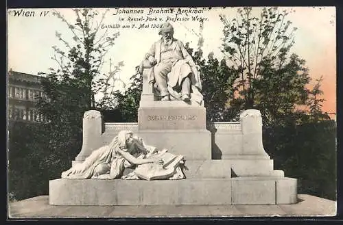 AK Wien, Johannes Brahms-Denkmal im Ressel-Park