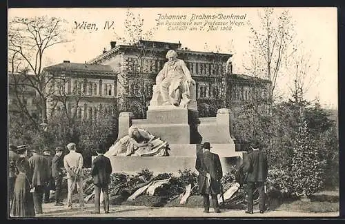 AK Wien, Brahms-Denkmal im Resselpark